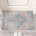 thumbnail image 2 of Boho Light Blue Country Rug with Vintage Pattern Door Mat 30 X 17 Inch Welcome Doormat Indoor Outdoor Entrance Floor Mat Non Slip Spring Summer Decor Rubber Mats, 2 of 6