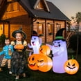 thumbnail image 4 of Gymax 6FT Halloween Inflatable Pumpkin & Ghost Combo Decor w/ LED & Air Blower, 4 of 10