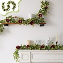 sruoe Artificial Christmas Garland Unlit, Christmas Decorate, Faux Garlands Christmas, Fake Greenery Garlands, Hanging Garland, Vine Garland for Door Stair Fireplace Indoor Tabletop Decor