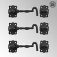 thumbnail image 2 of Renovators Supply Door Latch Lock 5.5" Black Wrought Iron Hook and Eye Latch for Door w/Screws Pack of 3, 2 of 12