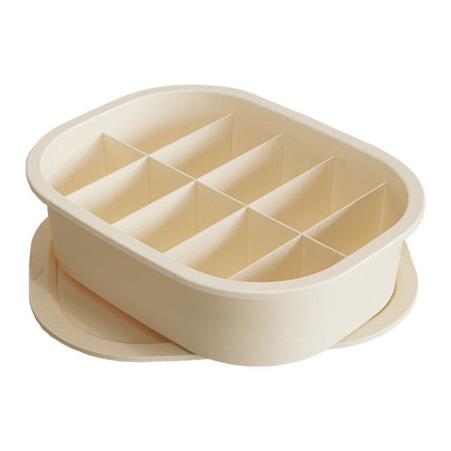 Organizador de ropa interior de gran capacidad, bordes altos, caja de almacenamiento de ropa interior de PP resistente y duradera para armario de dormitorio familiar, 10 celdas