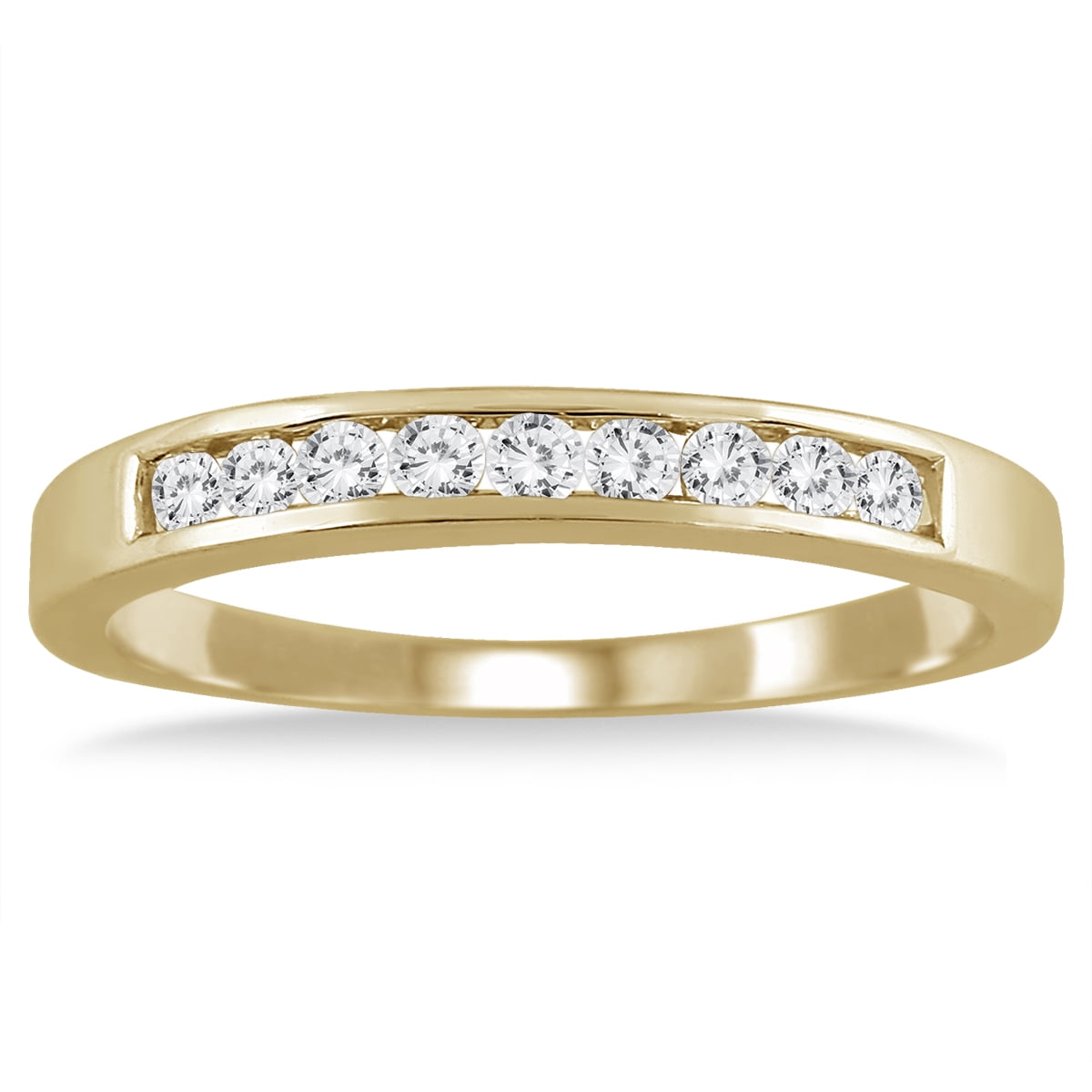 1/2ctw Diamond Channel Wedding Band in 10k Yellow Gold H-I, I2-I3 