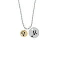 thumbnail image 2 of Delight Jewelry Goldtone Disc 1/2'' Initial - q - Silvertone Script Initial Disc - M - Charm Necklace, 20"+3", 2 of 4