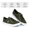 thumbnail image 3 of JENN ARDOR Women's Fashion Sneakers Classic Canvas Shoes Slip On Low Top Lace Up Casual Flats Perforated Lightweight Splicing Zipper Shoes, 3 of 9
