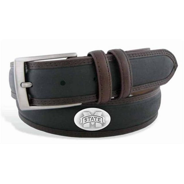 Mississippi State Concho Two Tone Leather Belt, 36 Waist