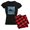 With Red Plaid Pant, variant on CafePress - Shark Bait Pajamas - Women's Short Sleeve Print T-Shirt and Pants Dark Cotton Pajama Set