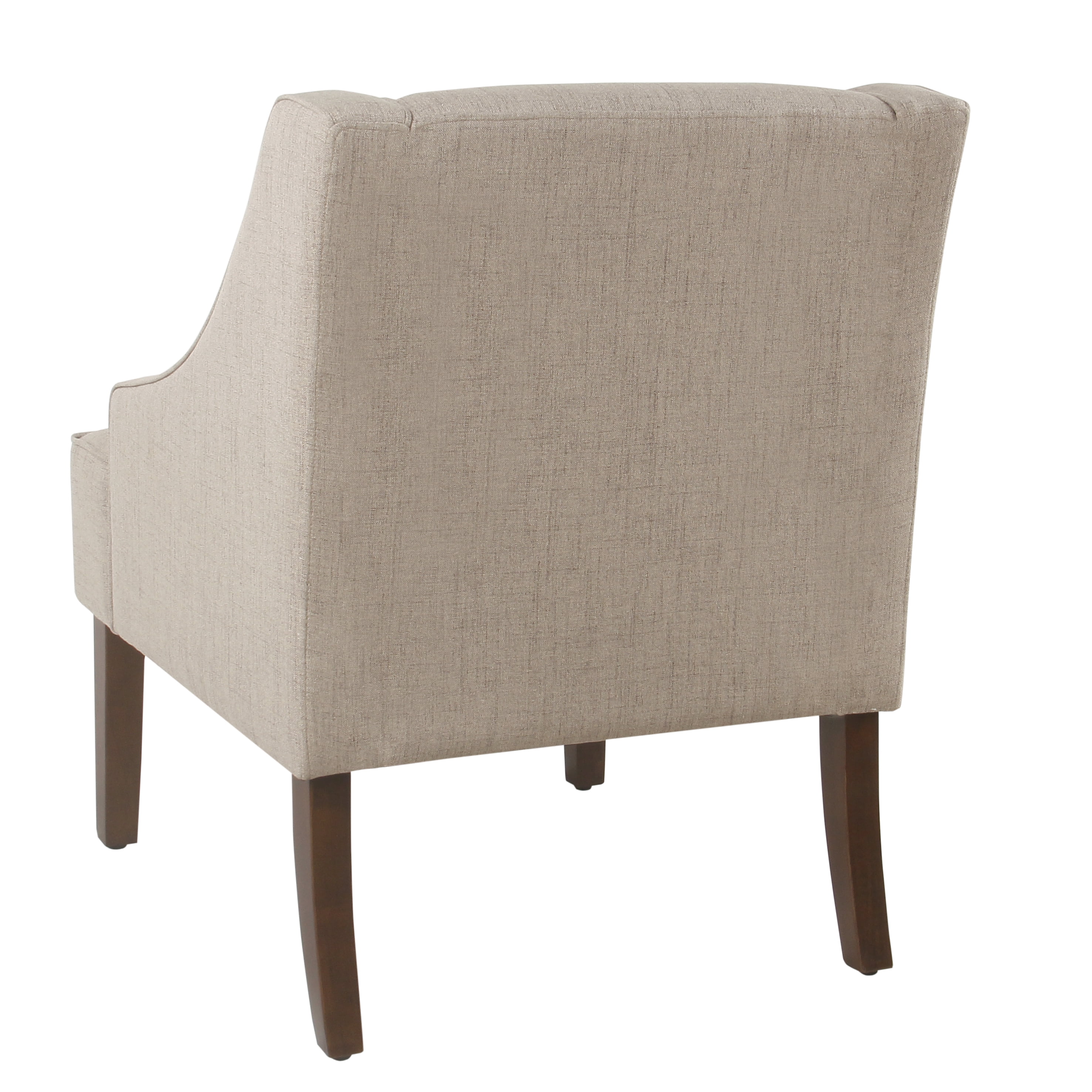 HomePop Classic Swoop Arm Accent Chair, Beige Fabric