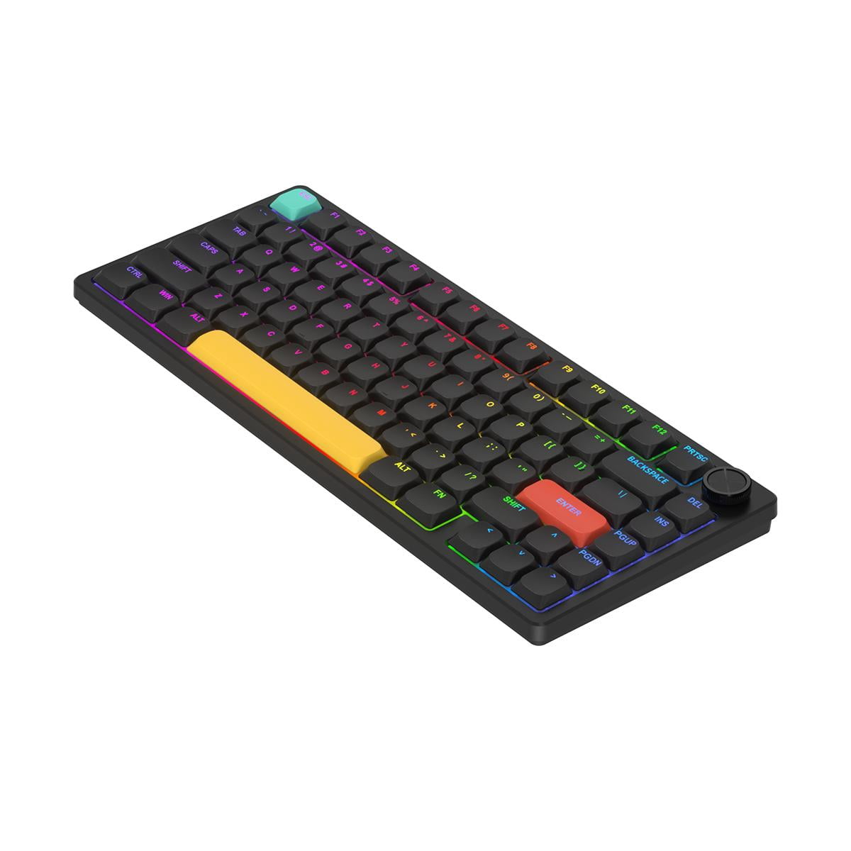 MageGee 82% Compact RGB Backlit Gaming Keyboard with Red Switch , BT5.0/2.4GHz/USB-C Ultra-Thin Design RGB Backlit Office Keyboard, 8000mAh Battery