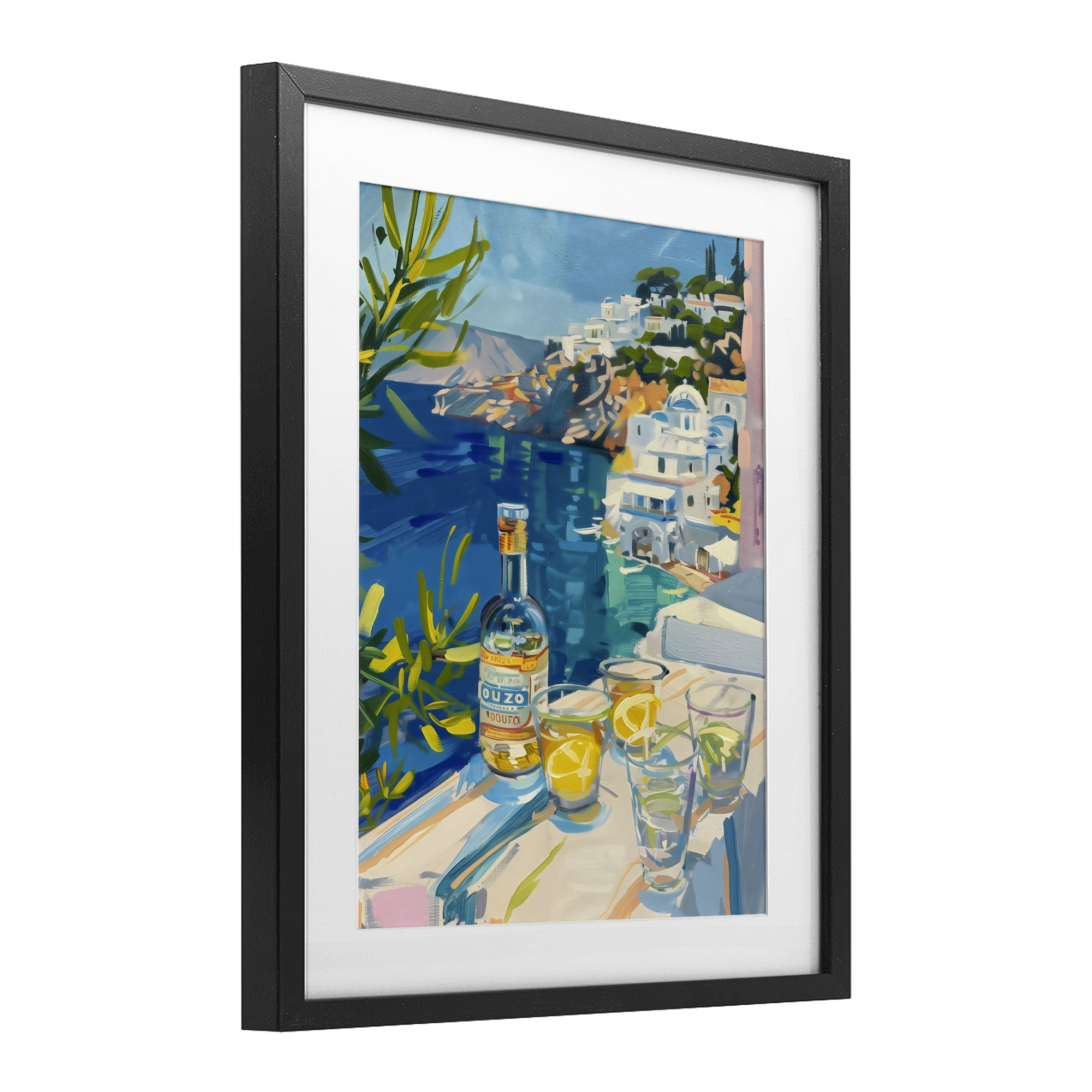 Stupell Industries Drink By The Sea Balcony Black Framed Print Under Glass, design by The Prints Vibe