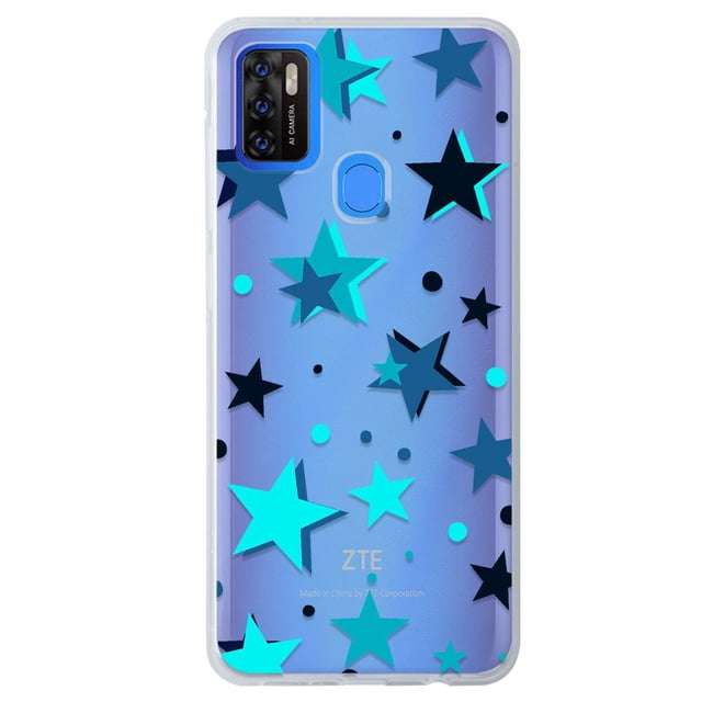 Funda Para ZTE A7s Estrellas Azules, Uso Rudo, InstaCase Protector para ZTE A7s Antigolpes, Case Estrellas Azules