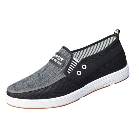 

Fashion All Season Men Casual Shoes Flat Non Slip Soles Canvas Lightweight Slip On Comfortable Colorblock Steel Shoes for Men Casual Mens Leather Shoes Casual Hand Sewn