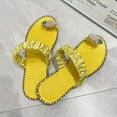 thumbnail image 5 of AnuYalue Cute Slide Sandals for Women Flip Flops with Clip Toe Ring Pearls Rhinestone Crystal Jeweled Sandal Shoes for Summer Beach Oceanside Holiday Outdoor, 5 of 8