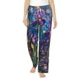 thumbnail image 2 of Picia Cosmic Purple Irises Womens Soft Woven Cotton Elastic Waistband Sleep Pajama Pant Lounge Sleep Pant With Pockets And Drawstring-Medium, 2 of 9