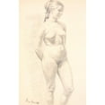 thumbnail image 2 of Hans Smidth 13x18 Black Ornate Wood Framed Double Matted Museum Art Print Titled - Standing Female Model (1859 - 1869), 2 of 5