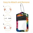 thumbnail image 2 of Parrot Square PU Leather Luggage Tags - 2 Pack with Privacy Cover and Stainless Steel Ring - Suitable for Travel, Backpack, Handbag - Suitcase Tags, Travel Tag, 2 of 7