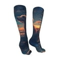 thumbnail image 3 of Bingfone Starry Sky Cloud Puppy Print Compression Socks for Women and Men Long Socks for Running Athletic Cycling Nurse, 3 of 8