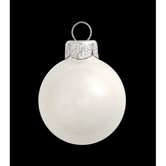 Whitehurst Shiny Finish Glass Christmas Ball Ornaments - 2.75" (70mm) - White - 12ct