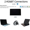 thumbnail image 2 of Ratón Óptico Vertical Ergonómico Recargable de Modo Dual USB 2.4G Inalámbrico + Bluetooth para Computadora Portátil Gris, 2 of 5