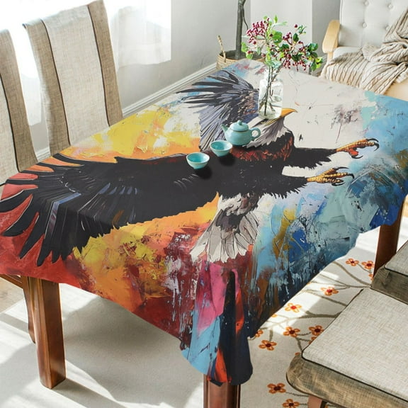 BZSMCE Square Tablecloth Eagles in Flight Pattern Tableclothes