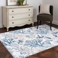 thumbnail image 4 of Summer Ocean Area&nbsp;Rug 3x5ft Blue Coral Seashell Starfish Nautical Coastal Non-Slip&nbsp;Washable Square&nbsp;Rugs Soft Felt Indoor Floor Mat for Bedroom Kitchen Living Room Bathroom, 4 of 9