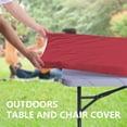 thumbnail image 5 of Picnic Table Cover with Bench Covers Fitted Tablecloth, 3-Piece Set Table Clothes for 6 Foot Rectangle Tables Oxford Cloth Backing with Elastic Edge Red, 5 of 6