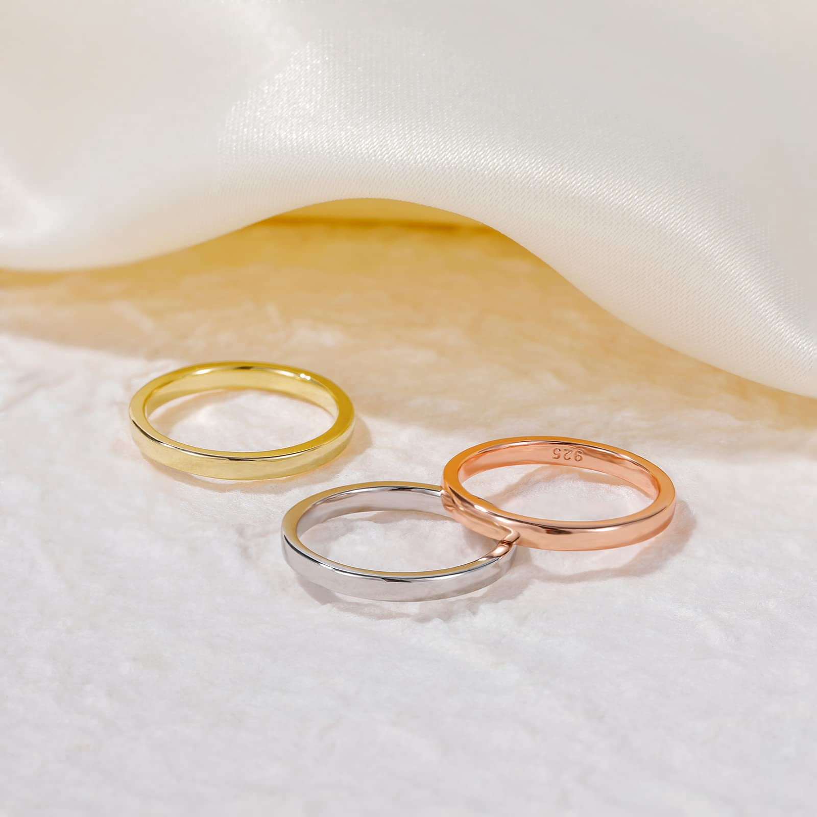 Monkton Silver Ring – 925 Pure Sterling Silver Ring - Sterling Silver Rings for Women – Elegant Silver Band Rings For Women and Men - Gifts for Special Occasions 2mm, 4mm, 6mm Ring Size 5-12