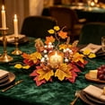 thumbnail image 6 of 1PC Fall Candle Ring Wreath with Maple Leaves and Berries, Decorative Ring for Pillar Candles, Farmhouse Table Centerpiece for Thanksgiving & Autumn Harvest Decor, 6 of 8