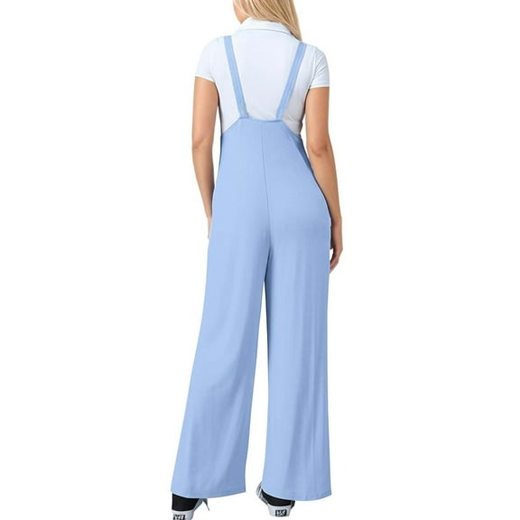 Women's Sleeveless Jumpsuit with Tie Waist - Wide Leg Romper for Spring/Summer Casual & Layered Looks