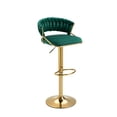 thumbnail image 4 of Lumibee Set of 4 Modern Velvet Adjustable Bar Stools with Backs Set of 4 - Dark Green, 4 of 5