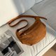 thumbnail image 3 of Bolso de mano de media luna de tendencia de moda 2023, bolso cruzado de hombro de piel de nobuk de gran capacidad, bolso de diseño lujoso para mujer, 3 of 5