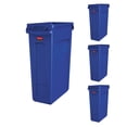 thumbnail image 1 of Bote de basura Rubbermaid Commercial Slim Jim, 23 L, azul, paquete de 4, 1 of 6