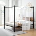 thumbnail image 1 of Gymax Full Size 4-Post Canopy Bed Frame Rustproof Metal Noise-free with Foot Pads, 1 of 10