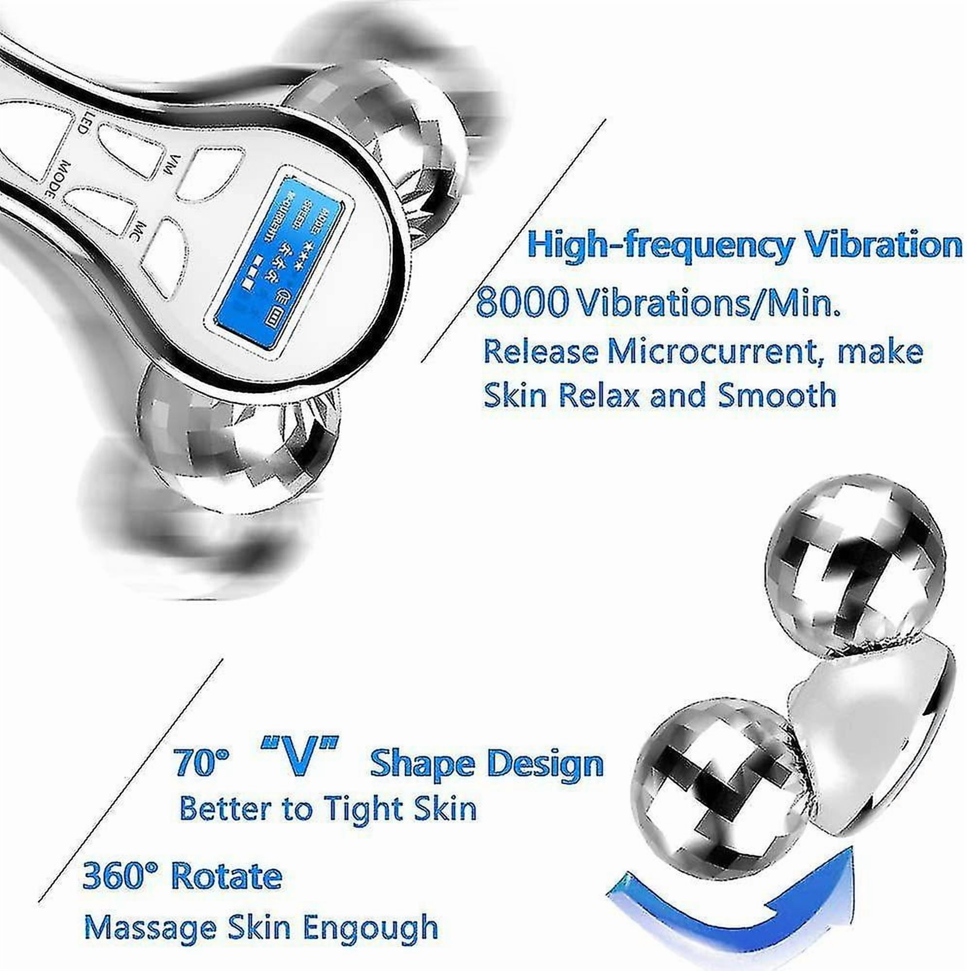Naiwang 4d Microcurrent Face Massager Roller,electric Rechargeable Face Lift Roller Arms Legs Massager For Anti Aging Wrinkles Facial Massager For Wom