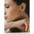 thumbnail image 4 of PROSTEEL Drop Earrings Huggie Dangle Hoop Earring Stainless Steel Earrings for Women with Rectangular February Purple Amethyst Crystal Jewelry Mother Birthday Gift for Mom Wife, 4 of 9