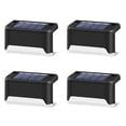 thumbnail image 2 of Paquete de 4 luces solares para terraza de escalera 3000K Lámparas de valla interior al aire libre Sensor LED Recargable Plástico Hogar Jardín Camino Negro Methold HA009192-01B, 2 of 6