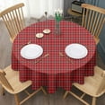 thumbnail image 3 of Red Christmas Plaid Pattern Round Tablecloth 60"x60",Wrinkle Wipeable Table Cloth for Kitchen Dining Room Picnic Patio Party, 3 of 6