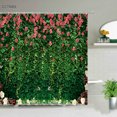 thumbnail image 3 of Fabric Spring Flower Shower Curtains for Bathroom r Red Floral Plant Green Leaves Orange Bathtub Accessories rative Set, 3 of 7