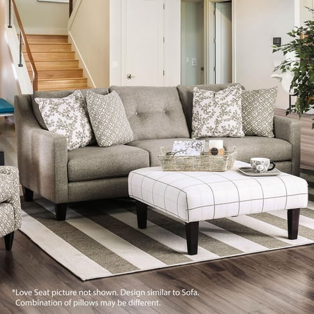 Transitional Fabric Upholstery Loveseat in Gray Dorset by Furniture of America