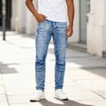 thumbnail image 6 of ZVNAΖH Men's Motorcycle Biker Jeans, Anti-Tear Slim Denim Pants with Stitched Knee Details for Riding & Casual Wear, XS-2XL, 6 of 9