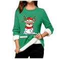 thumbnail image 5 of WEAIXIMIUNG Sweatshirts Courts pour Femmes Grande Taille Pull Thermique à Manches Longues Col Rond avec Poche, 5 of 5