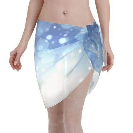 Disketp Christmas Snowman In The Snow Women Swimsuit Cover Up Short Chiffon Summer Beach Sarong Bikini Wrap Skirt Bathing Suit