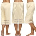 thumbnail image 2 of Women's Lace Trim Culotte Slip Snip-it Pettipants Bottom Split Skirt Bloomers Lingerie Satin Pant, 2 of 7