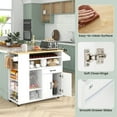 thumbnail image 5 of Gymax Drop-Leaf Kitchen Island Cart w/ Power Outlet Wine Rack Glass Holder Drawer, 5 of 10