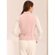 thumbnail image 4 of Chaleco elegante para mujer con doble botonadura y solapa sin mangas Rosa S, 4 of 6