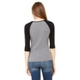 thumbnail image 3 of Women's Baby Rib 3/4 Sleeve Contrast Raglan T-Shirt, 3 of 3