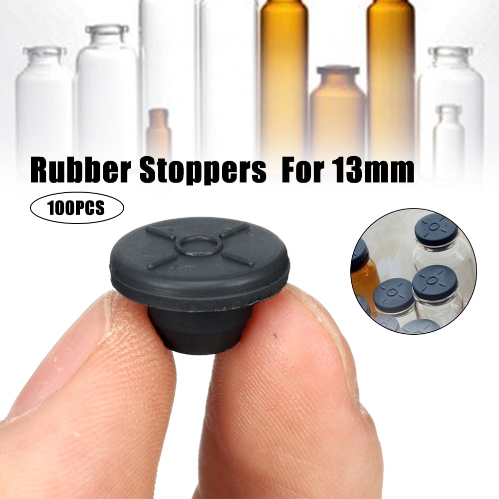 13mm Vial Rubber Stopper Set, 100 pcs Self Healing Injection Ports