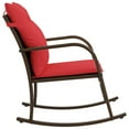 thumbnail image 3 of vidaXL Garden Rocking Chair with Cushions Brown Poly Rattan, 3 of 5