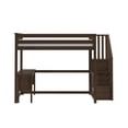 thumbnail image 4 of Classic Full High Loft + Desk + Staircase, Walnut, 4 of 14