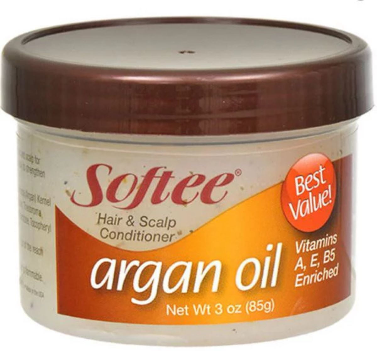 (2 pack) Softee Argan Oil Hair & Scalp Conditioner for Textured Hair 3oz, Dry Hair Type