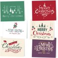 thumbnail image 1 of KUUQA 30Pcs Merry Christmas Greeting Cards with Envelopes and Snow Stickers, 6 Christmas Designs, 1 of 7